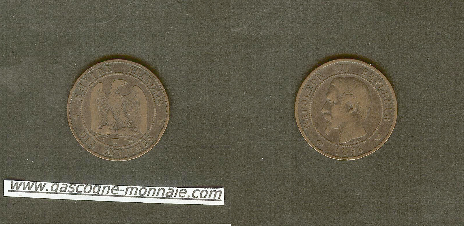 10 centimes Napoleon III 1856W aVF